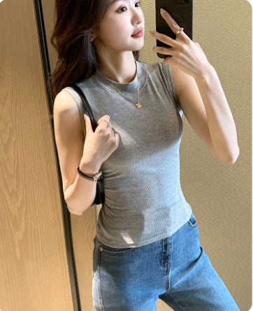 Round-neck Thread Sleeveless Fiber Covering Supernumerary Breast Vest Sling