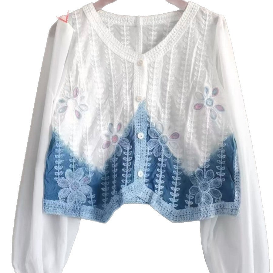 Ethnic Style Handmade Tie-dyed Loose Small Outerwear Top