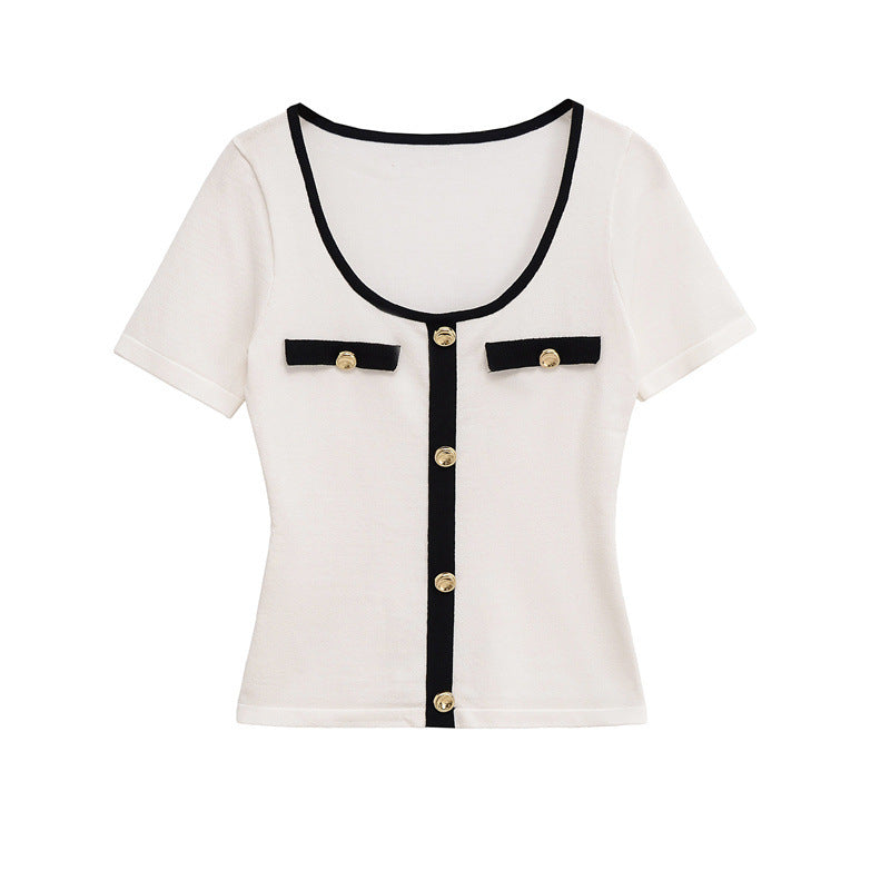 European And American Style Loose Pullover Women's Design Sense Niche Temperament T-shirt