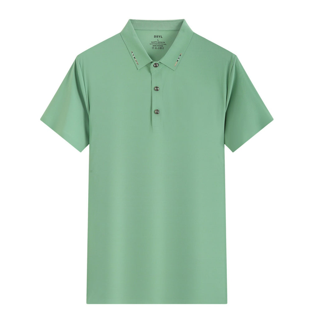 Ice Silk Short Sleeve Men's And Women's Solid Color Business Polo Shirt