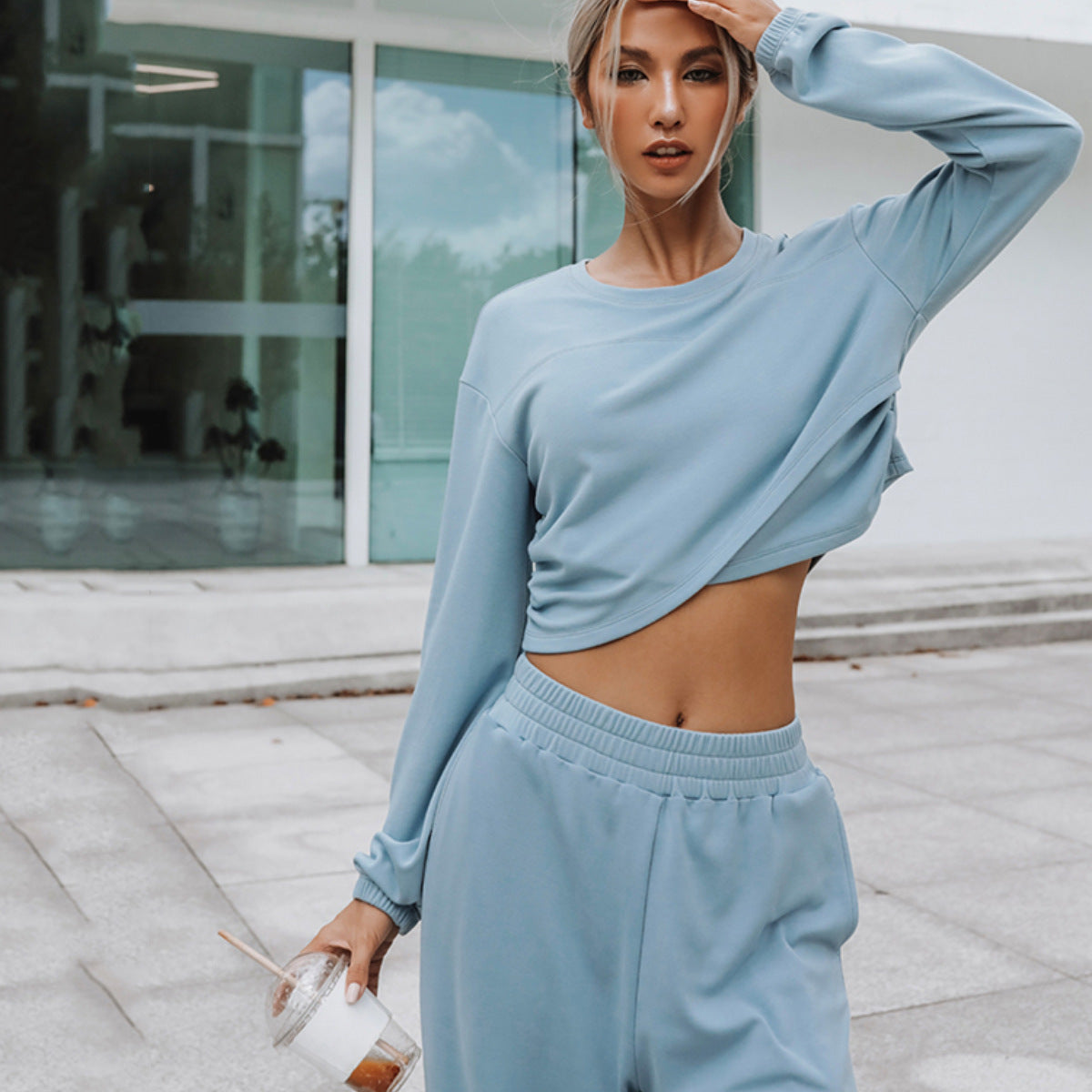 Two Piece Sports And Leisure Hoodie Set