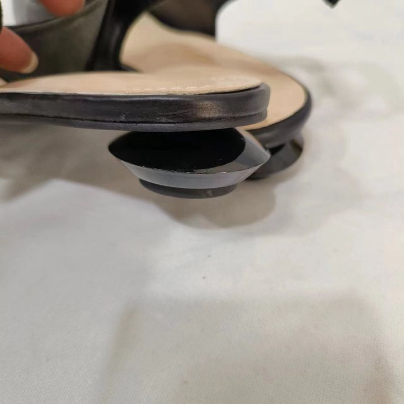 French Minority Low Heel Pointed-toe Low-cut Women's Toe Cap Sandals