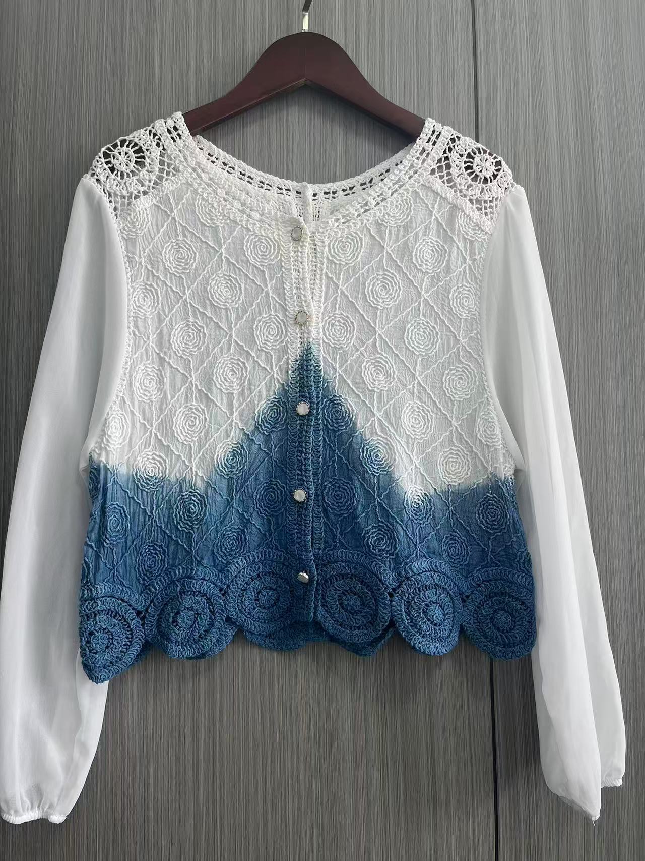 Ethnic Style Handmade Tie-dyed Loose Small Outerwear Top