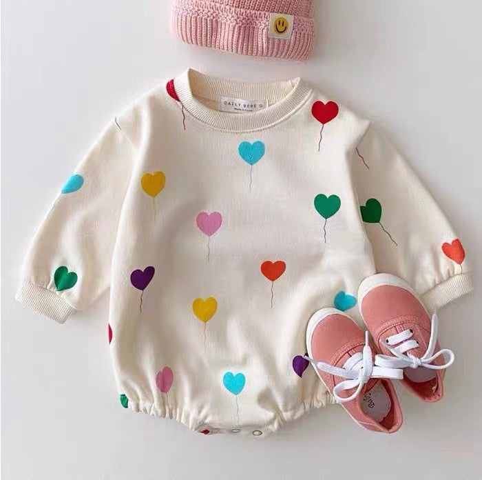 Baby Wrapping Clothes Korean Style Love Print Romper