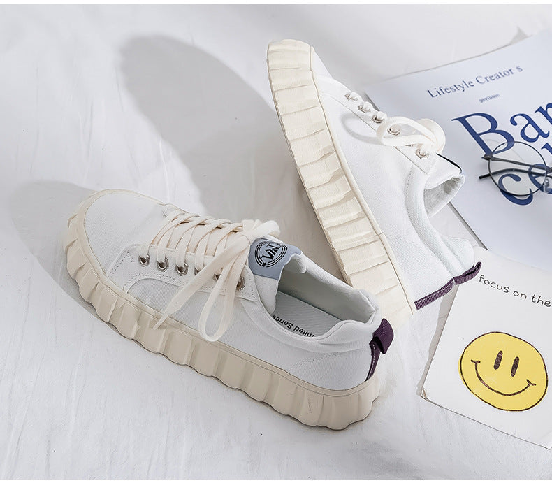 Retro Korean Type All-Match Platform Big Toe Sneakers For Women
