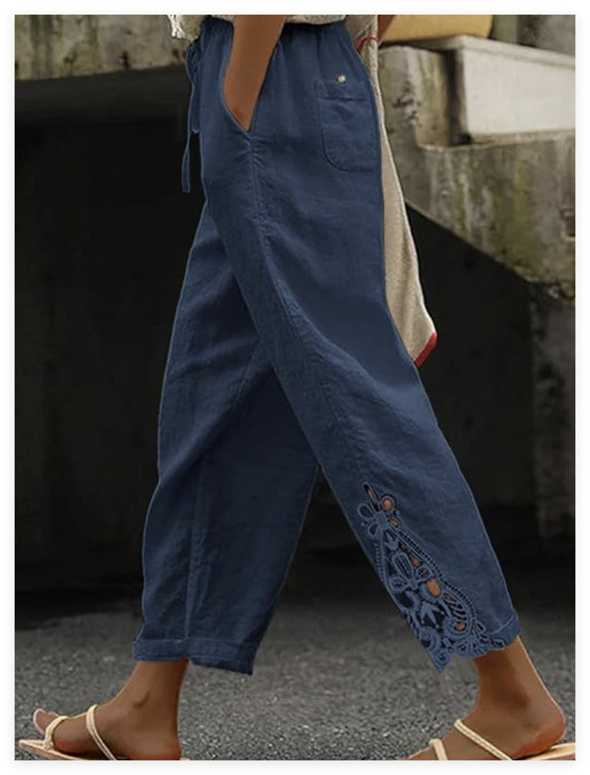 Women's Casual Pants Baggy Straight Trousers