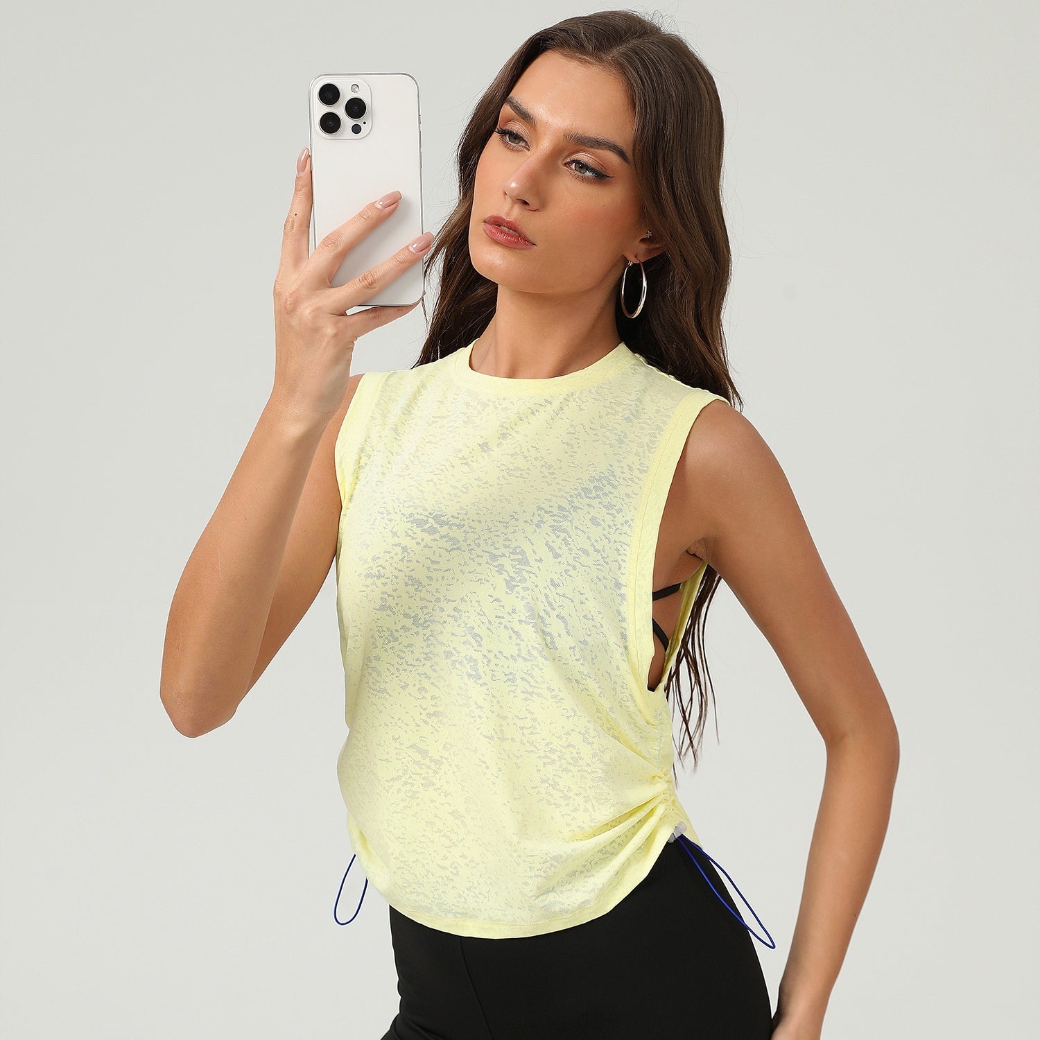 New Jacquard Sports Vest For Women Sleeveless Blouse Breathable