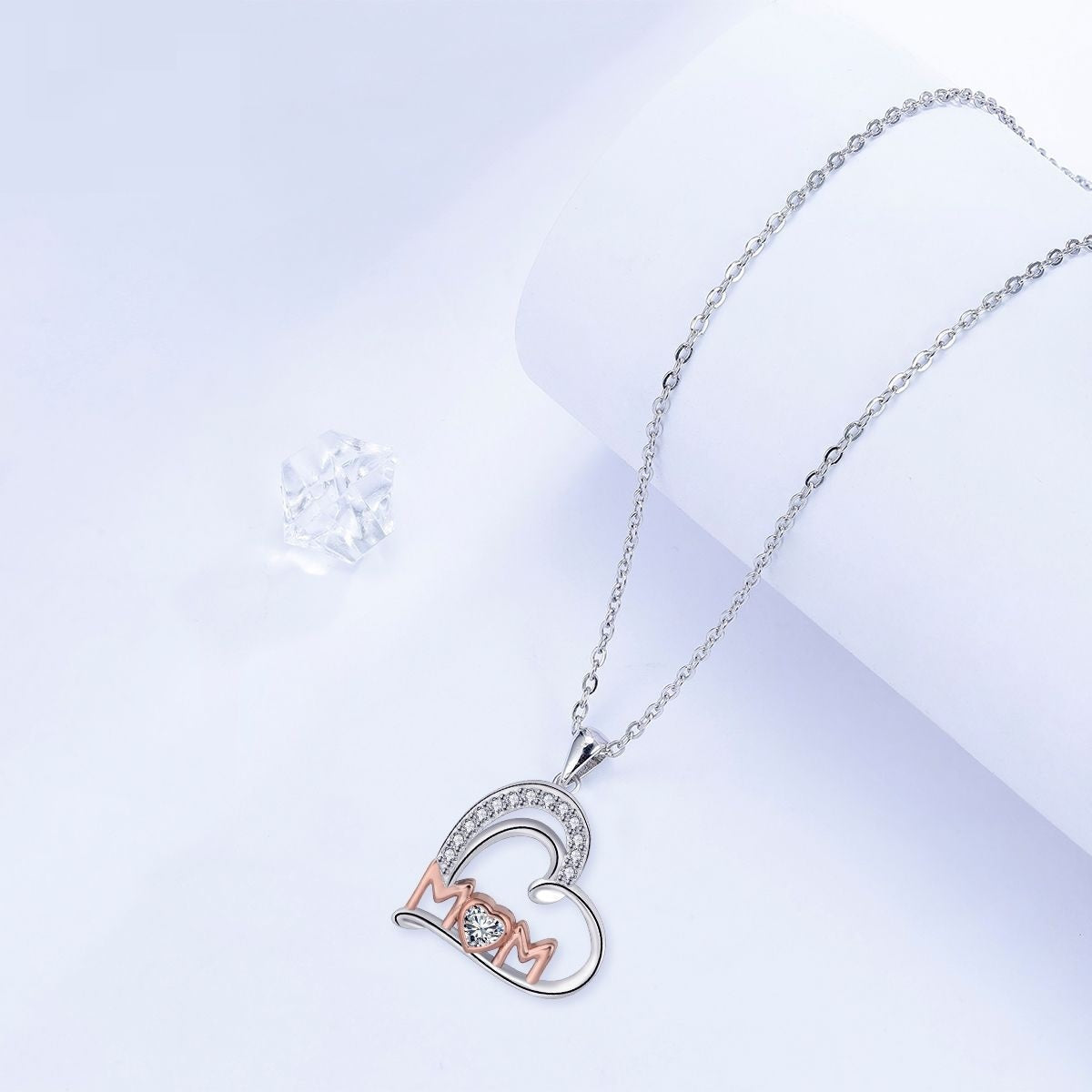 Heart Necklace Love MOM Clavicle Chain Mother'