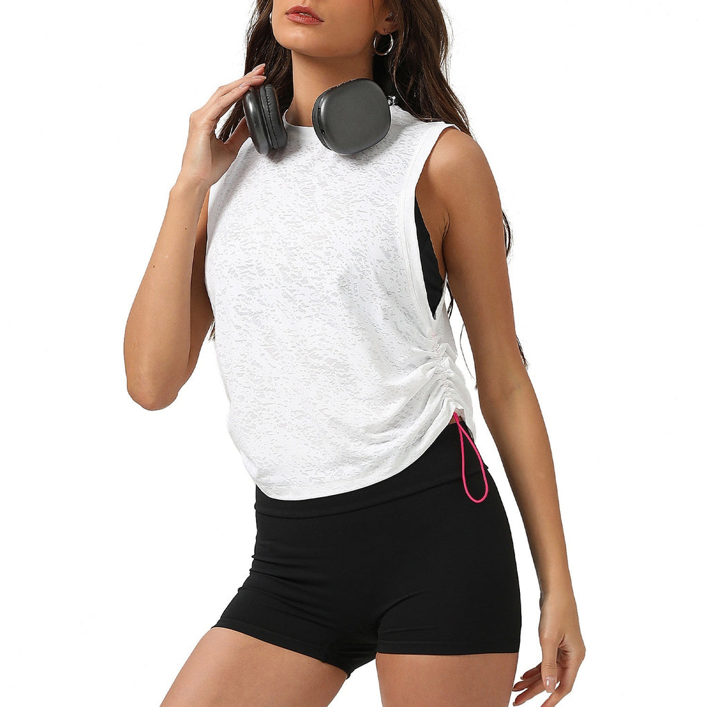 New Jacquard Sports Vest For Women Sleeveless Blouse Breathable