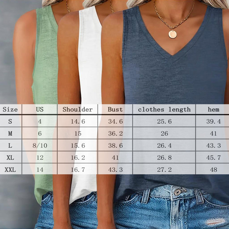 3-Pack Women's V-Neck Sleeveless Tank Tops Casual Summer Basic Vest