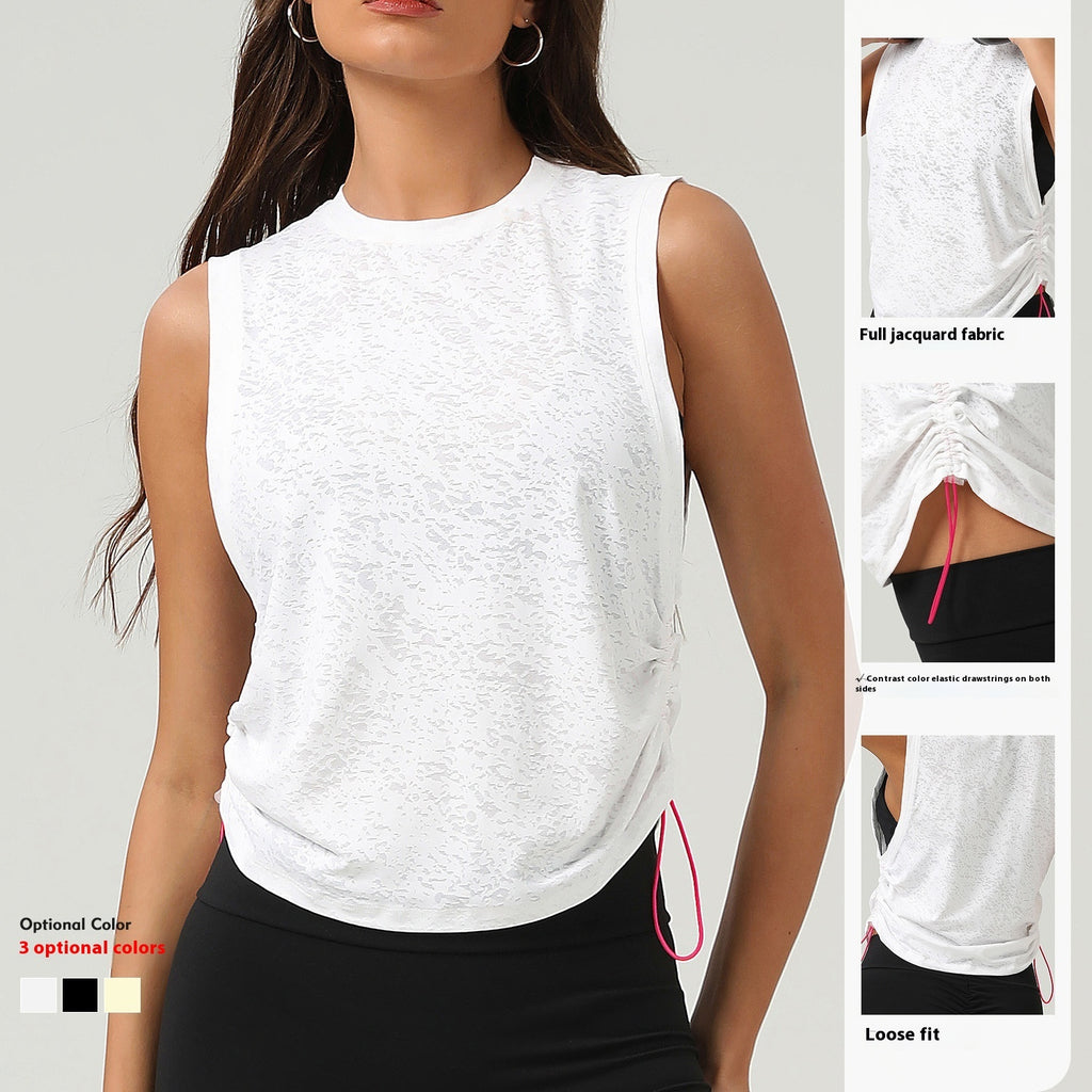 New Jacquard Sports Vest For Women Sleeveless Blouse Breathable