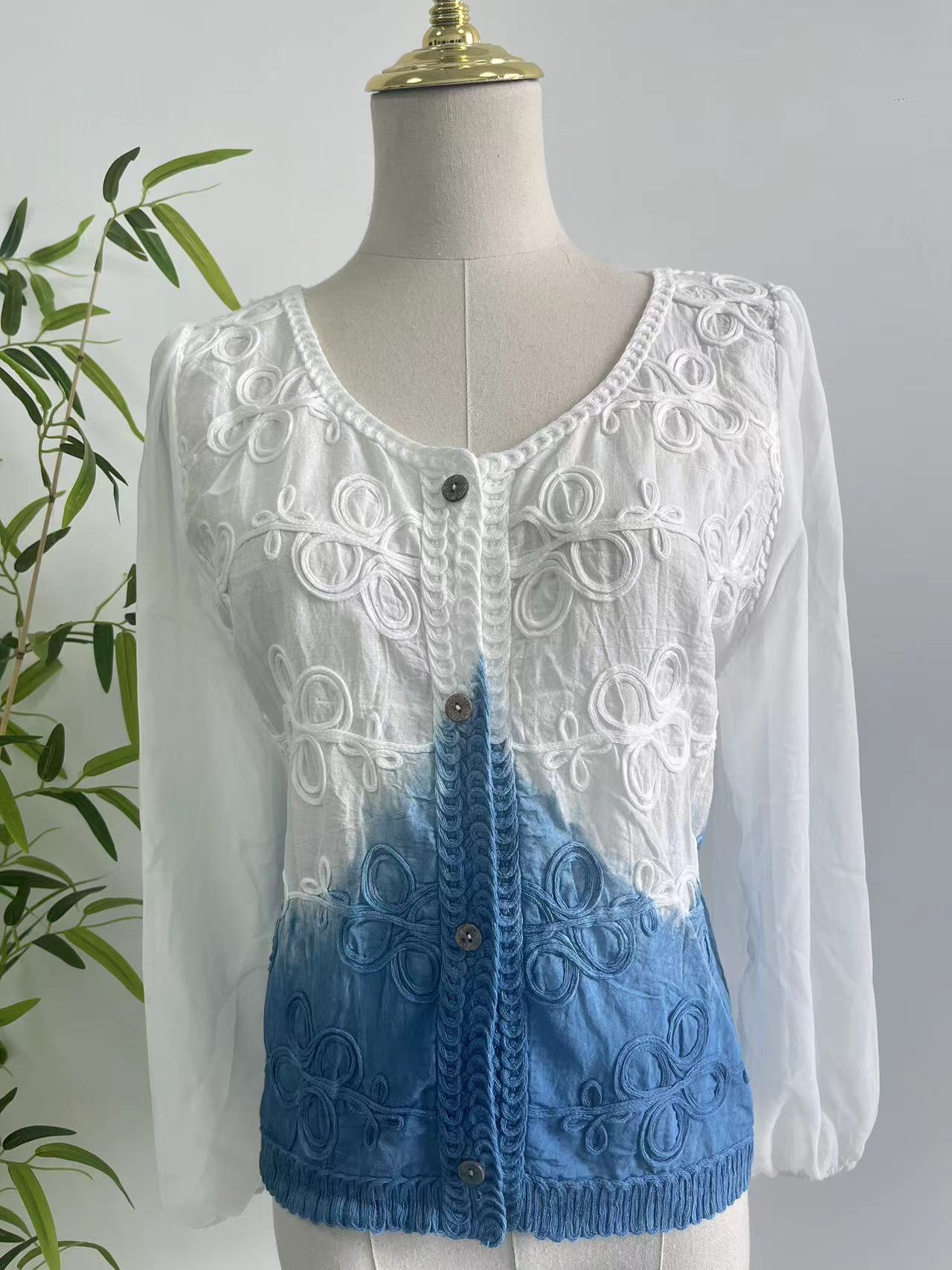 Ethnic Style Handmade Tie-dyed Loose Small Outerwear Top