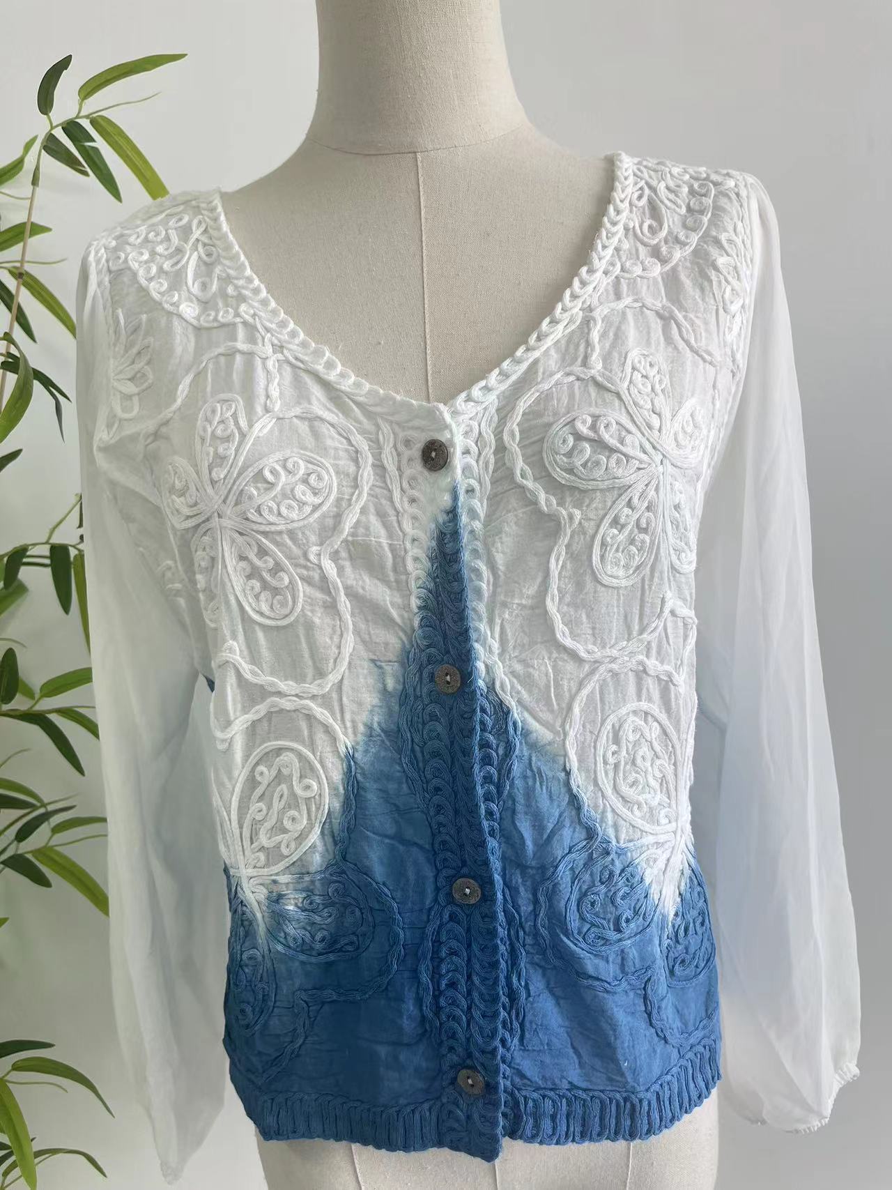 Ethnic Style Handmade Tie-dyed Loose Small Outerwear Top