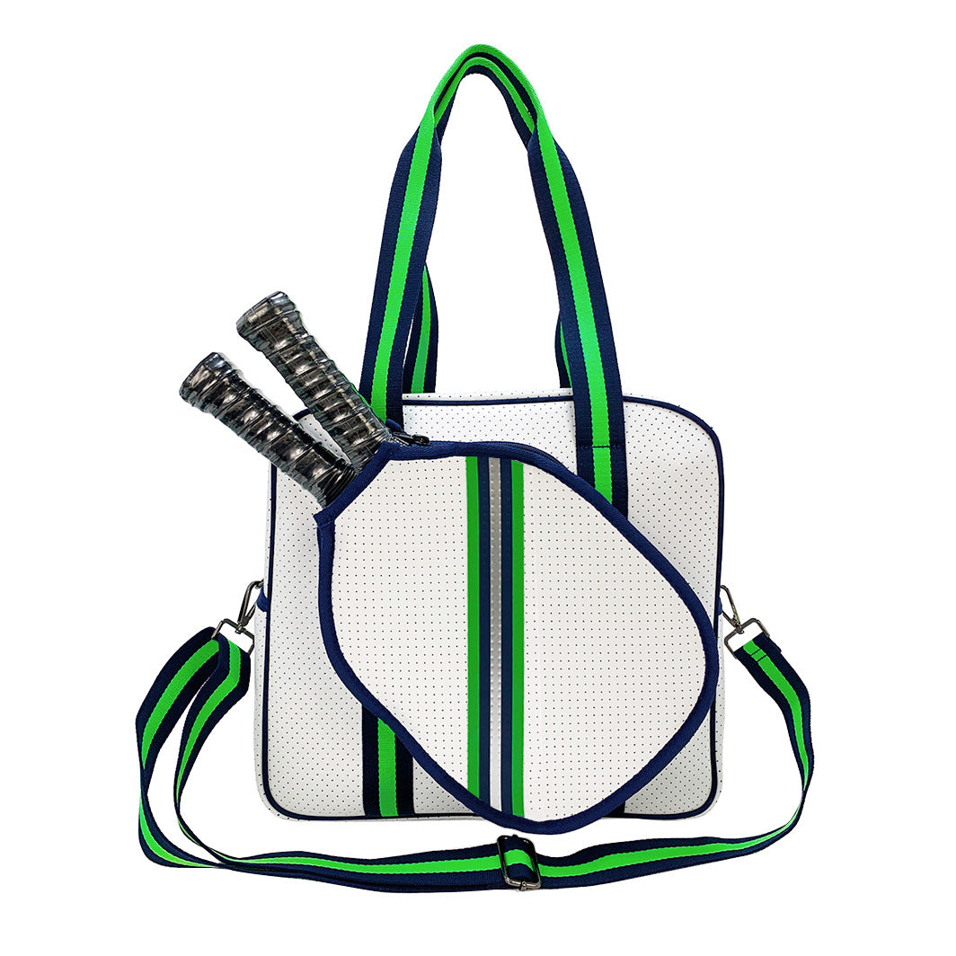 Striped Outdoor Neoprene Travel Portable Crossbody Shoulder Tennis Pack