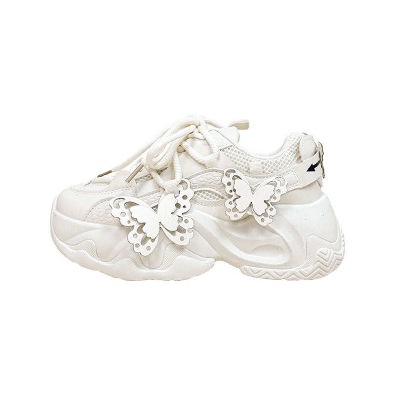 Female Minimalist Casual White Thick Soled Dad Shoes