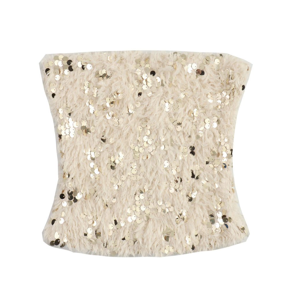 Beads Decoration Frayed European And American Retro Short Waist Seal