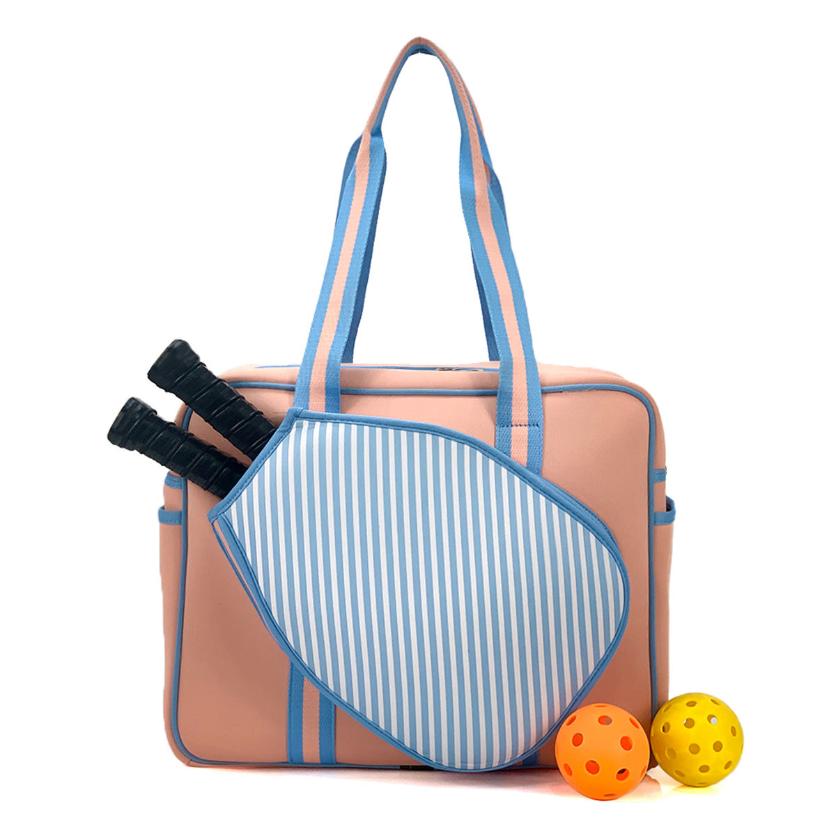 Striped Outdoor Neoprene Travel Portable Crossbody Shoulder Tennis Pack