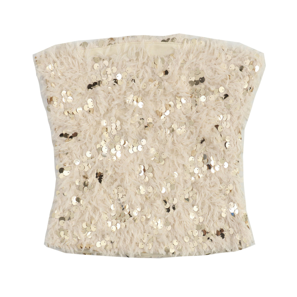 Beads Decoration Frayed European And American Retro Short Waist Seal