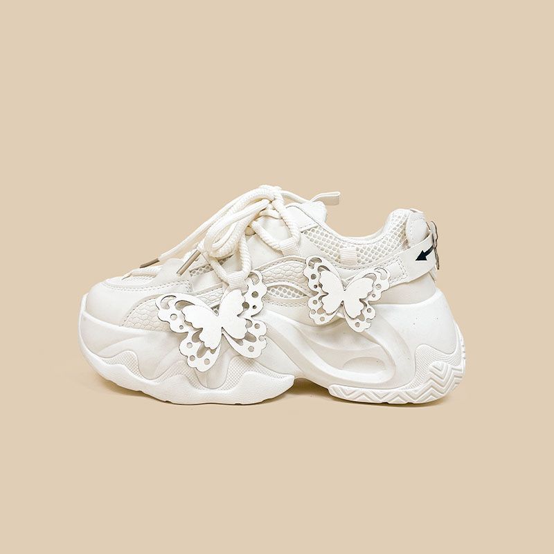 Female Minimalist Casual White Thick Soled Dad Shoes