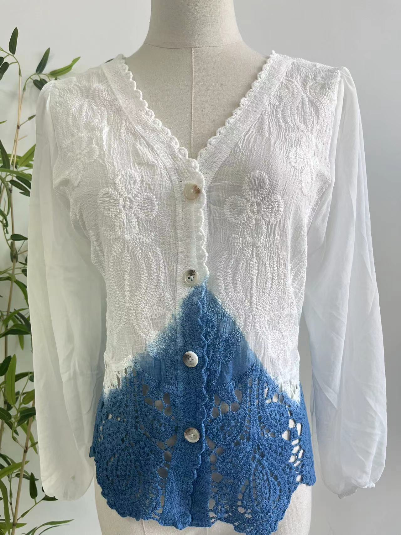 Ethnic Style Handmade Tie-dyed Loose Small Outerwear Top