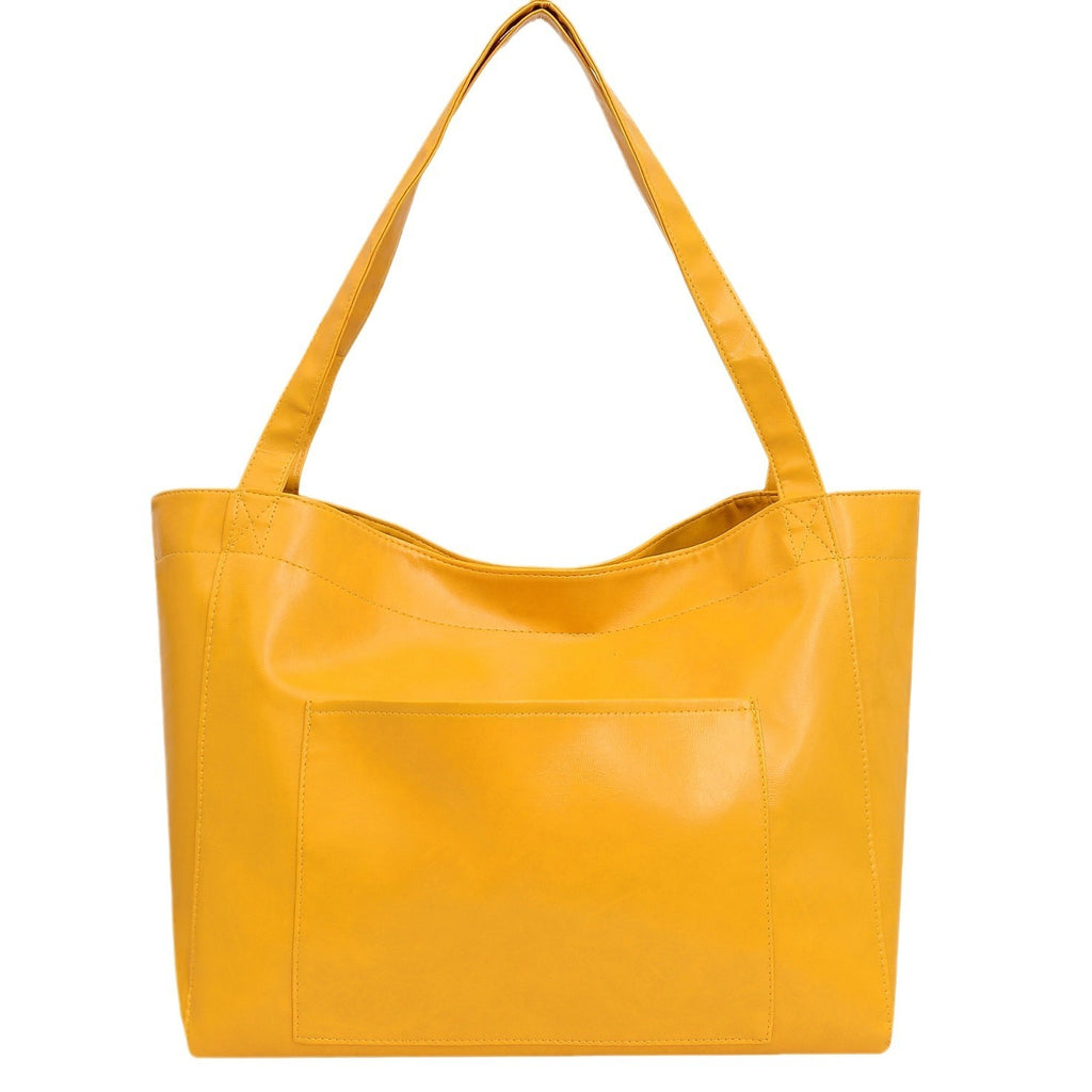 Soft Leather Retro Oil Waxed Leather Large Capacity Shoulder Bag