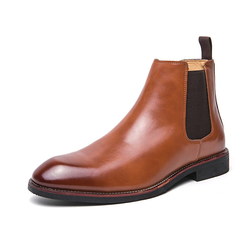 Autumn And Winter Fleece-lined Men's Plus Size Fashion Short Boots