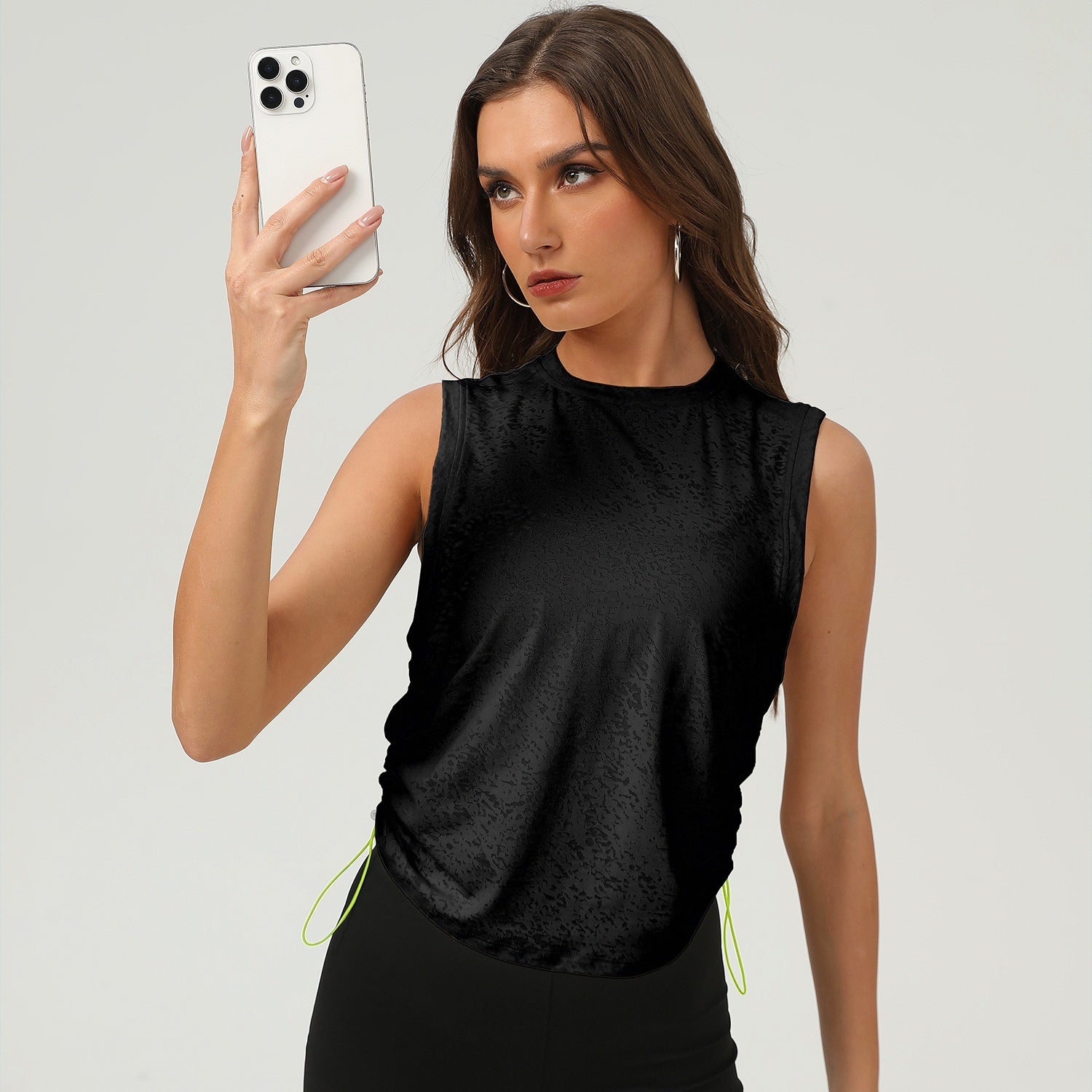 New Jacquard Sports Vest For Women Sleeveless Blouse Breathable