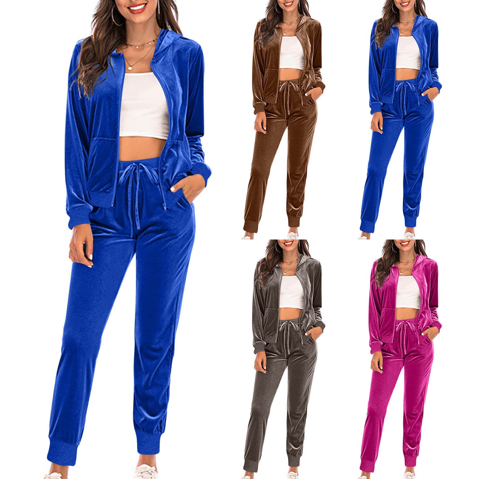 Women's Long Sleeved Hooded Jacket Set