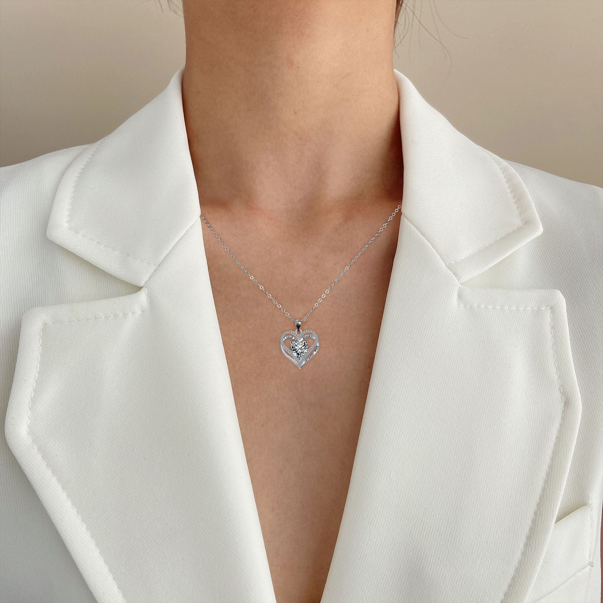 Eternal Love Doppel Herz Elegant Necklace For Women
