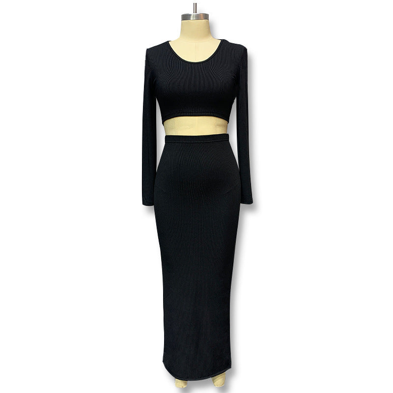 Half Body Split Hip Skirt Two Pieces