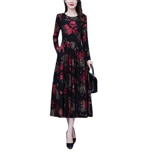 Long Sleeve Plus Size Hide Thick Waist And Belly Dress