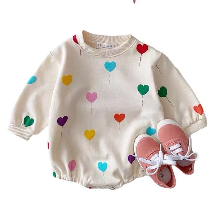 Baby Wrapping Clothes Korean Style Love Print Romper